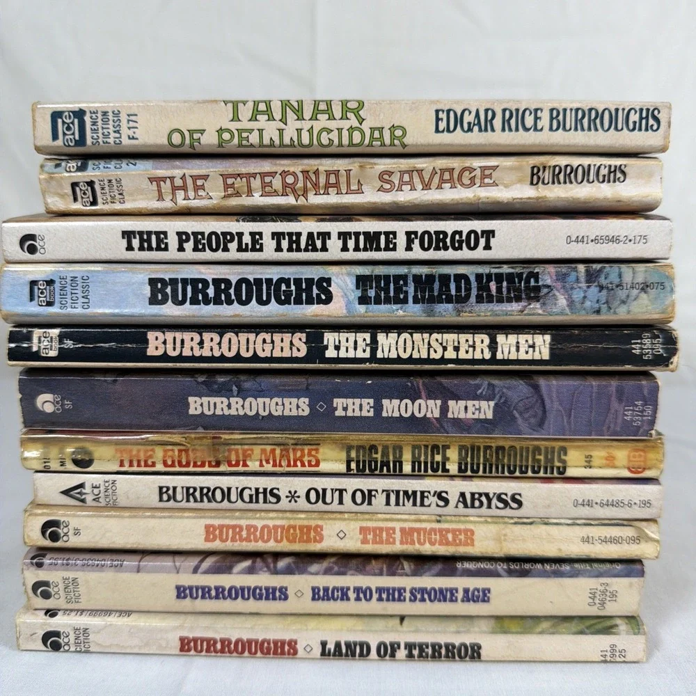 Edgar Rice Burroughs (Tarzan) Ace PB Lot of 11 Vintage 1970s Sci-Fi Fantasy